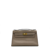 Hermes Swift Kelly Pochette Clutch Etoupe